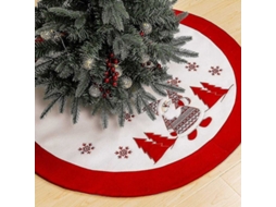Falda De Árbol De Navidad 35''/90cm De Terciopelo Con Santa Claus, Tapa Para Base Del Árbol, Decoración Navideña