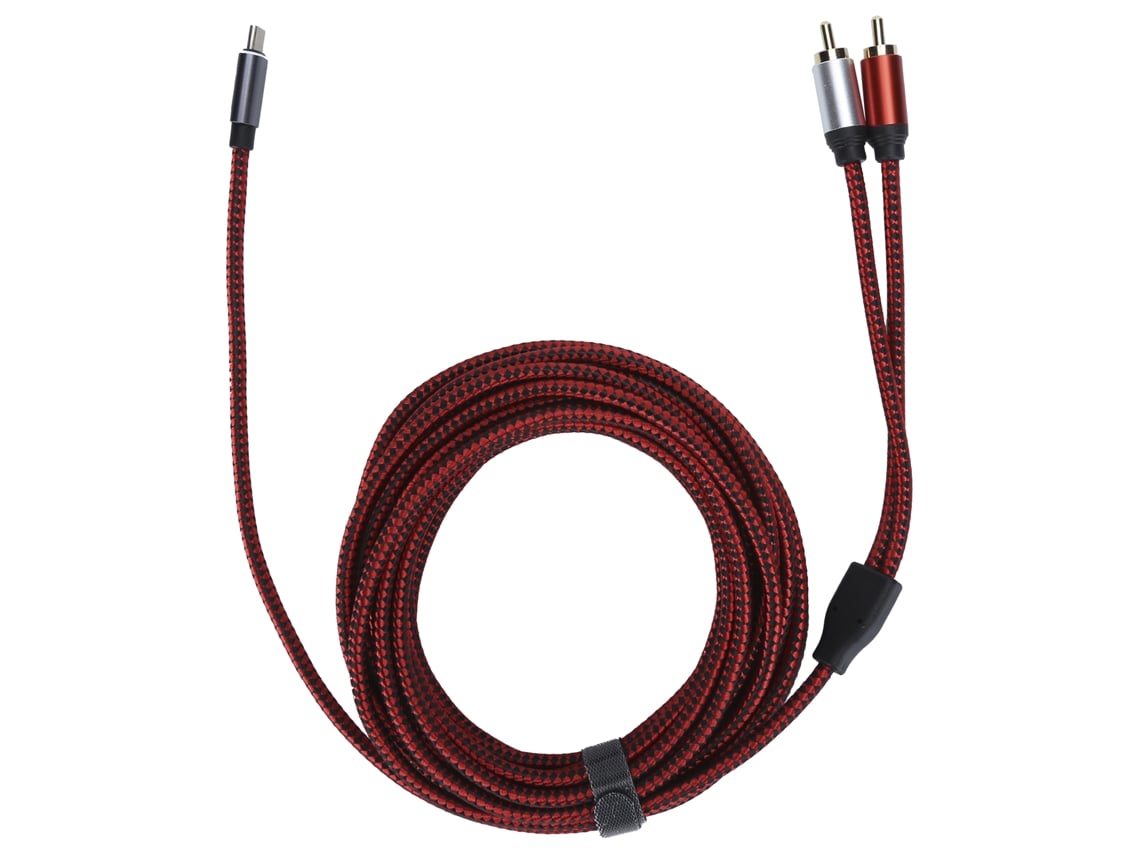 Aetheria cabo de Áudio Type c Macho para 2rca Macho Dourado 5m para Celular Tablet Laptop
