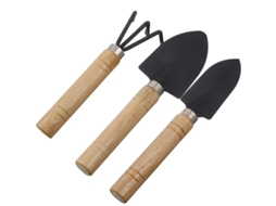 Conjunto de ferramentas de jardim com pá, rastelo e colher, pequeno S/MARCA