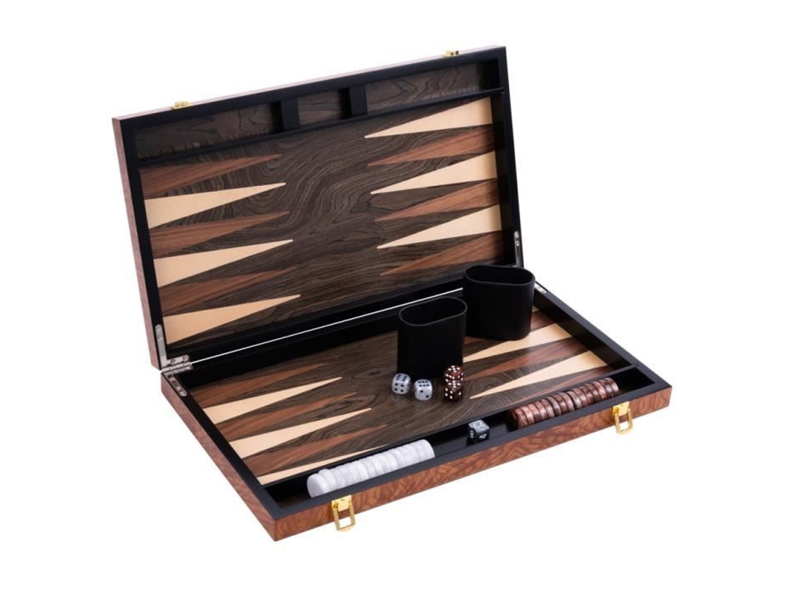 ENGELHART- 250541 Gamão Luxo 18 Polegadas Folheado a Jacarandá e Verniz