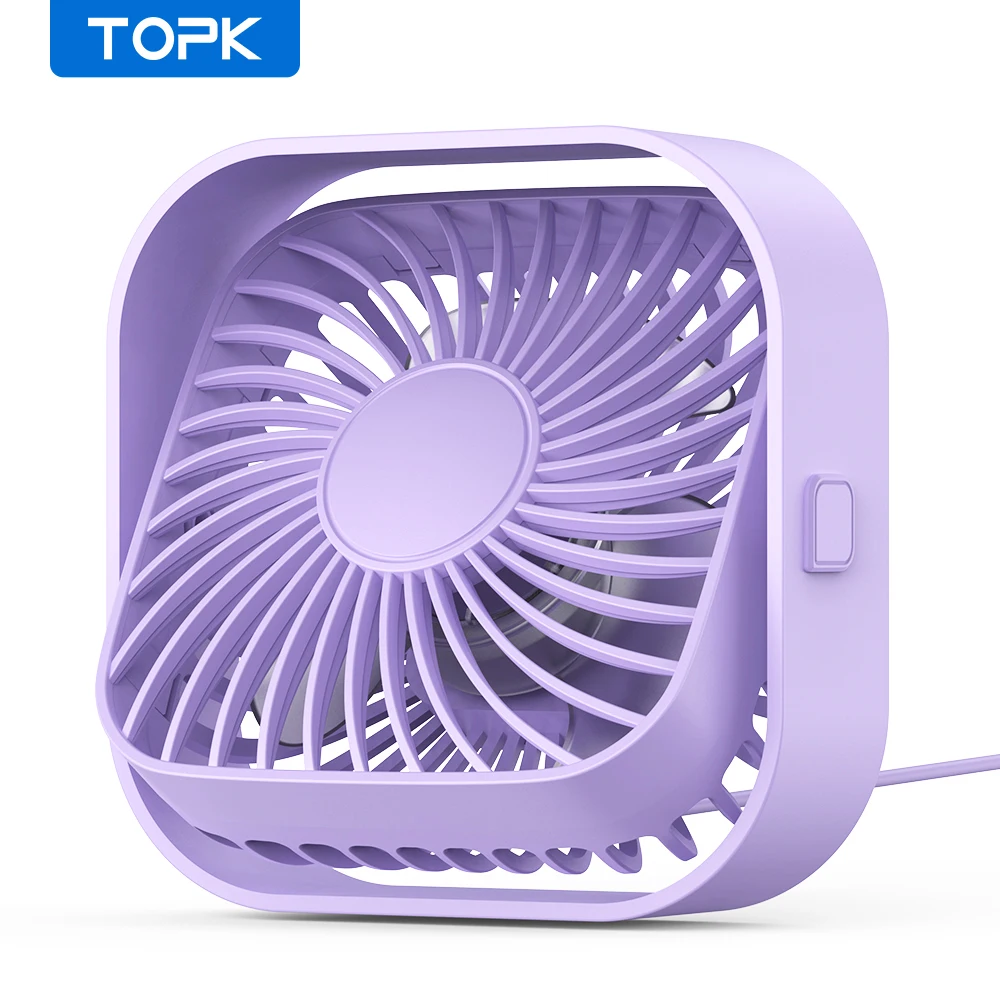 (roxo) Mini Ventilador De Mesa Portátil Usb