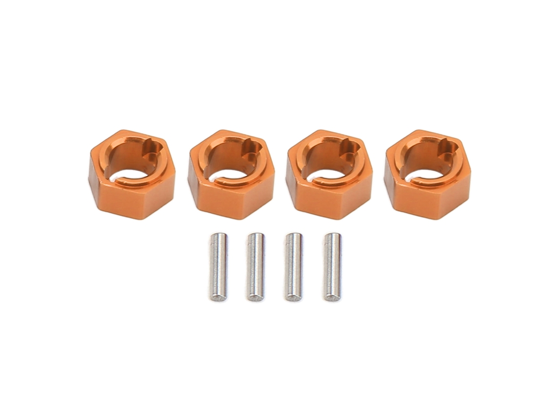 Conectores de Roda Hexagonal 7mm Liga de Alumínio Profissional para Carro Rc Fms Fcx24 1/24 Dourado | S/MARCA