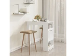 Vidaxl Mesa De Bar Com Prateleira Derivados De Madeira Branco
