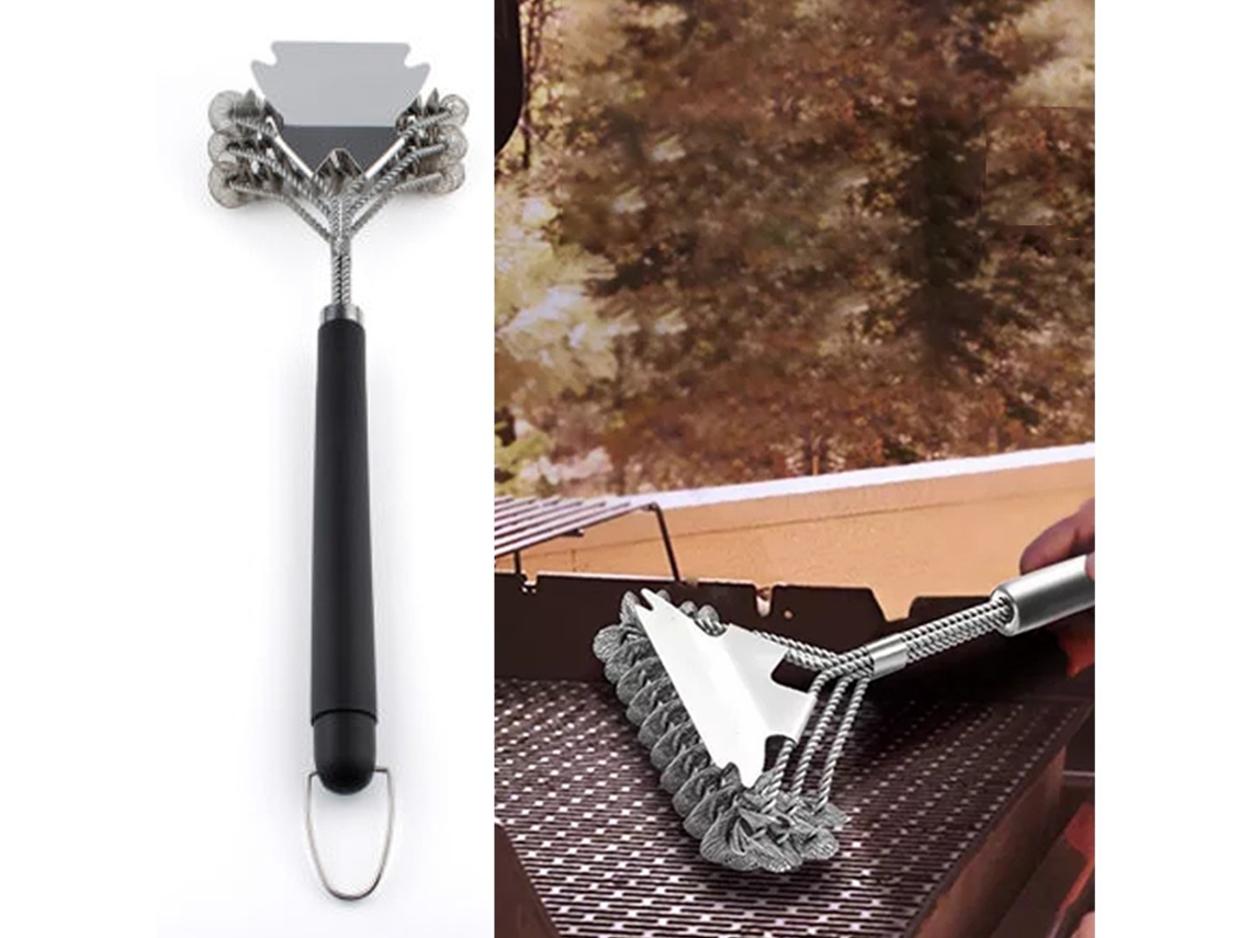 Escova Sem Cerdas para Grelha, com Raspador Integrado AQUAFORGE