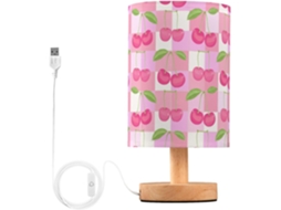 Abajur De Cabeceira Em Formato Cereja Com Porta Usb, Sem Necessidade De Lâmpada, Luz Led Quente Para Quarto, Sala De
