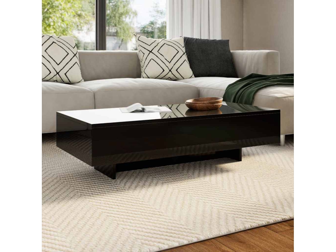 Vidaxl Mesa De Centro Em Preto Brilhante