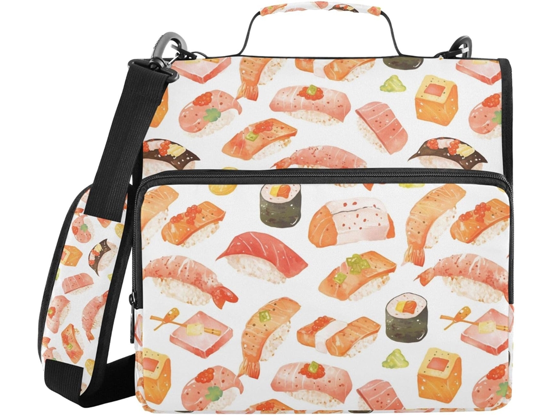 Aquarela Organizador Pasta Nas Cores Salmão E Mostarda, Com Alça De Ombro E Mão, Vários Sacos De 3, 8cm, 3 Carimbos