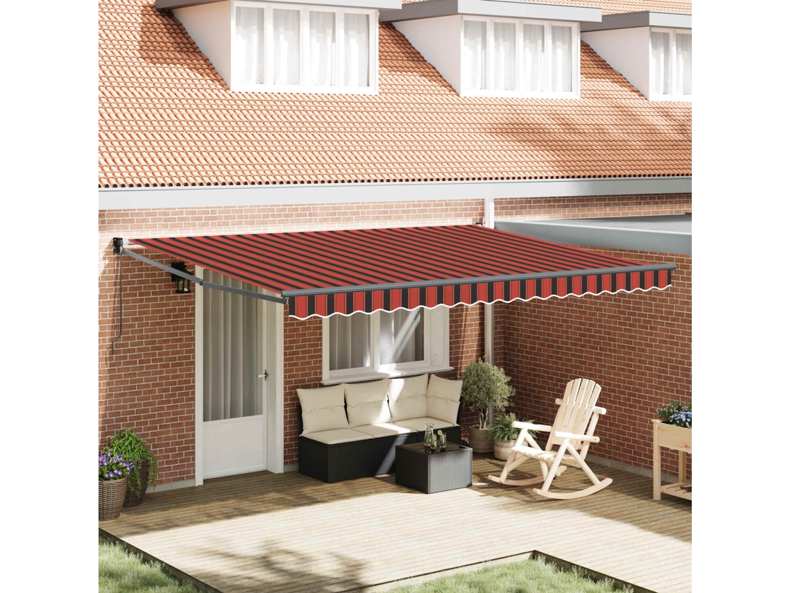 Vidaxl Toldo Retrátil Laranja E Marrom 450 X 300 X 165 Cm