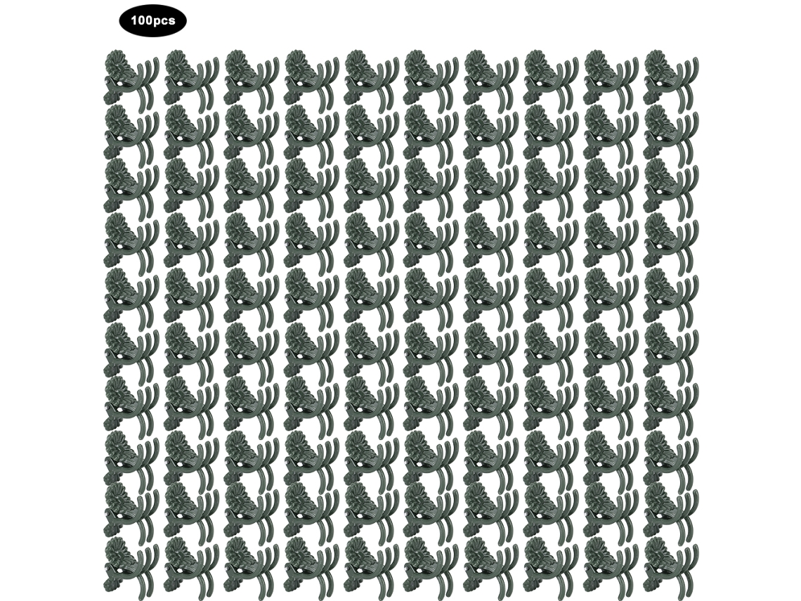 100 Clips Planta Forma Crisântemo Apoio Caule Jardim
