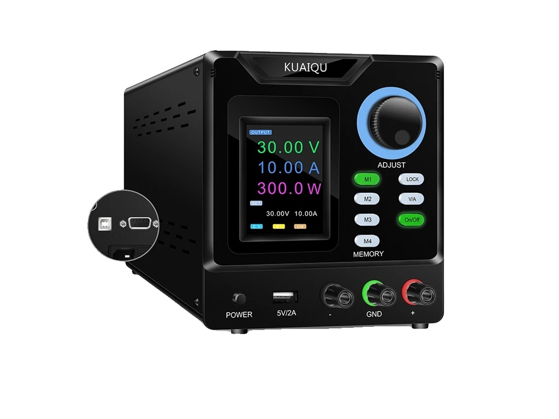 Fonte de alimentação CC, programável, com conectividade USB e RS-232, 30 V, 10 A, 300 W, CA 220 V OEM