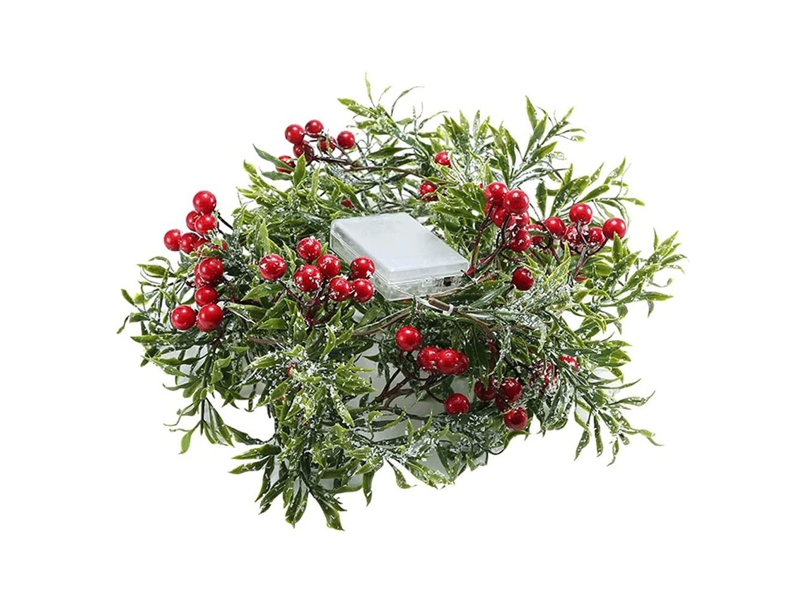 Laxiscreed Enfeite De Natal Com Luzes Vermelhas De 2m Para Decoração De Janela