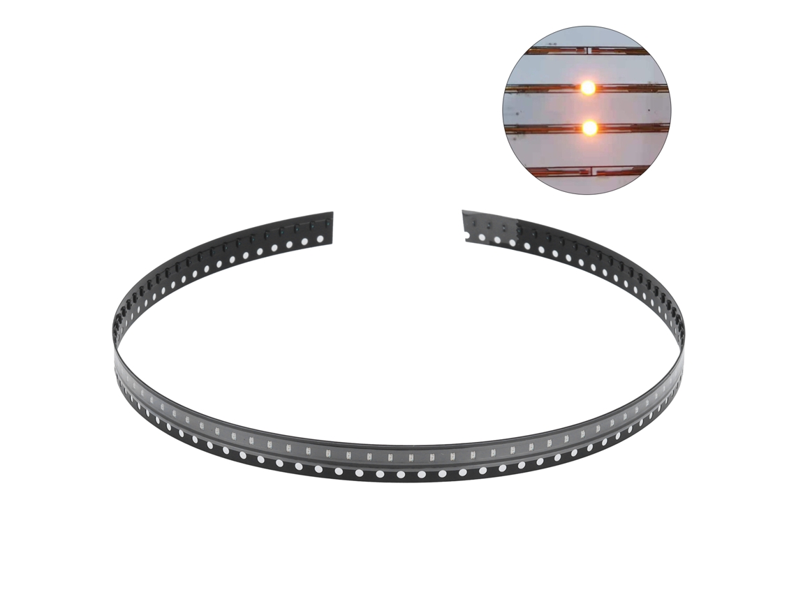 100 Peças Diodos Led Smd Componentes Eletrônicos Resistentes Pequenos Baixa Tensão para Pcb Diy Laranja