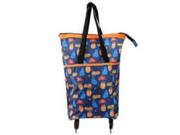 Sacola de Compras Dobrável com Rodas para Uso Externo, em Tecido Oxford, Ideal para Supermercados. GOKOCO