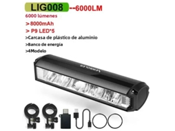 Luz De Guidão (8000mah) - 6000 Lúmens - Recarregável Via Usb - À Prova D'água - Para Bicicletas De Montanha E Estrada