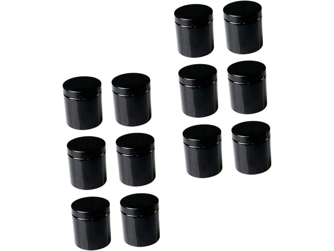 Conjunto de 12 potes plásticos para cosméticos pet de 500ml, recipientes para maquiagem à prova de vazamentos.