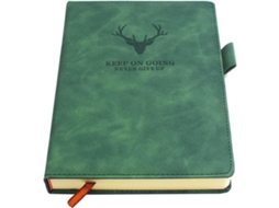 Caderno A5, Executivo De Capa Dura Com Papel Grosso, Quadriculado, 21,1 Cm × 14, 7, 360 Páginas, Verde