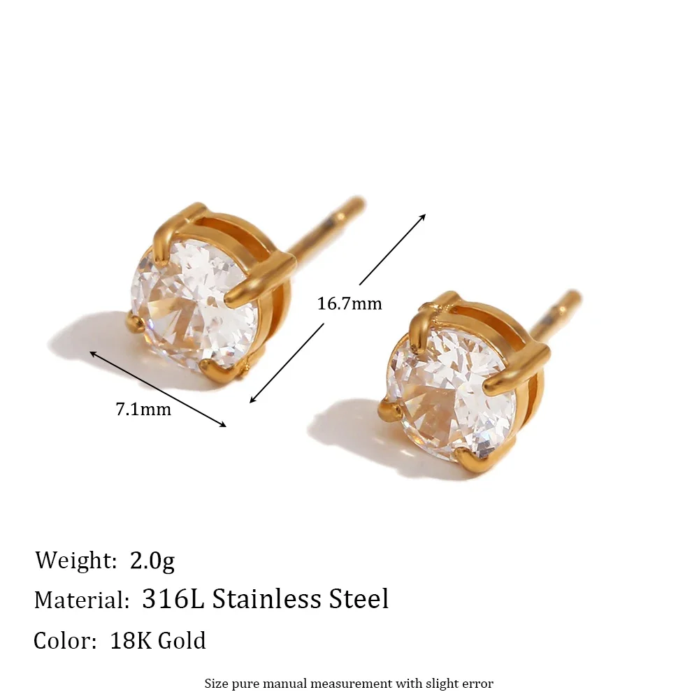 (brincos) Pulseira De Clipe De Papel Com Zircônia, Joia Em Aço Inoxidável 316l Banhada A Ouro