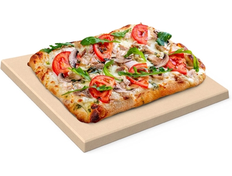 Pedra de Pizza Pomodoro Chef para Grelha e Forno Assadeira Natural Retangular para Fornos e Grades Pedra de Cozinha Quadrada 15 X 12