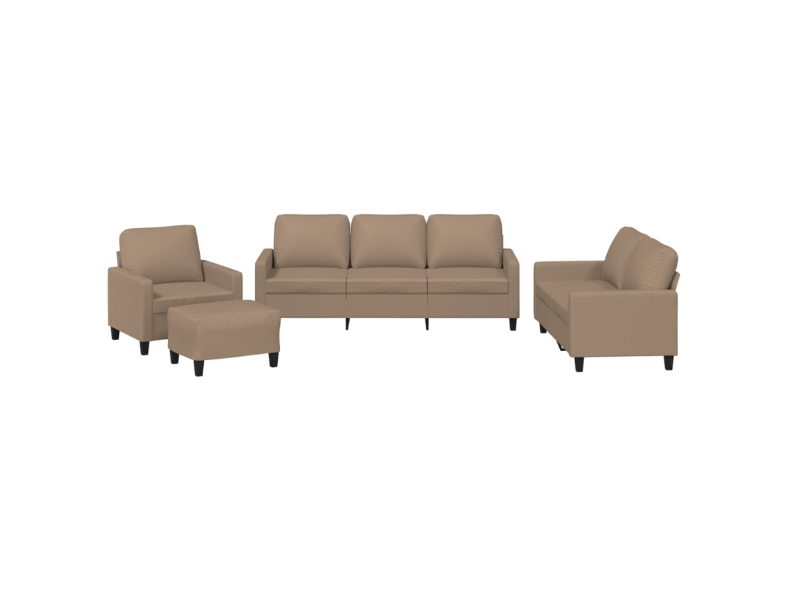 Conjunto de 4 sofás com estofamento em couro artificial. MAISON EXCLUSIVE Cappuccino