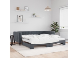 Vidaxl Sofá-cama C/ Gavetão/colchões 100x200 Cm Veludo Cinzento-escuro