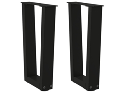 Vidaxl Pés Para Mesa De Centro Em V 2 Peças Preto 28x(42-43,3) Cm Aço