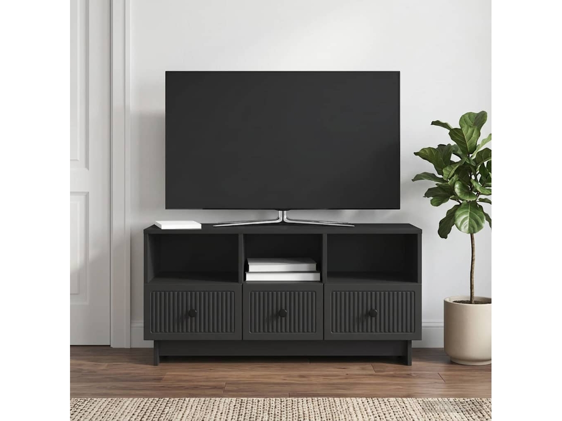 Vidaxl Gabinete Para Tv Preto 102 X 34,5 X 50 Cm Derivados De Madeira