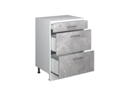 Móvel de Extensão com Gavetas Estilo Concreto Branco 60 X 46 Cm VICCO