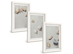 Galeria De Pinturas Na Parede Pedras Boho, Decorações De Praia Moldura Branca Quadros Para O Escritório Espelharte (3 Peças 20x30 Cm)