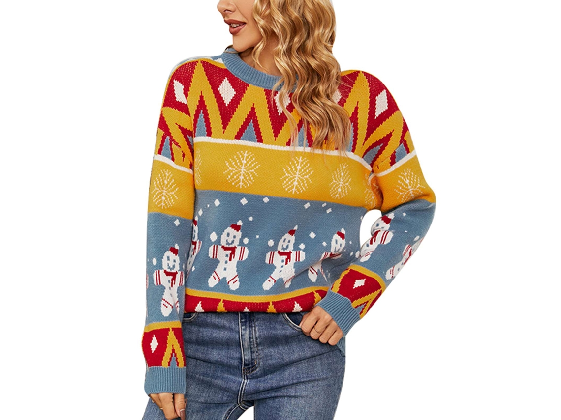 Laxiscreed Sweatshirt Natalino Para Mulher, Manga Longa, Confortável, Ideal Para Escola E Passeios