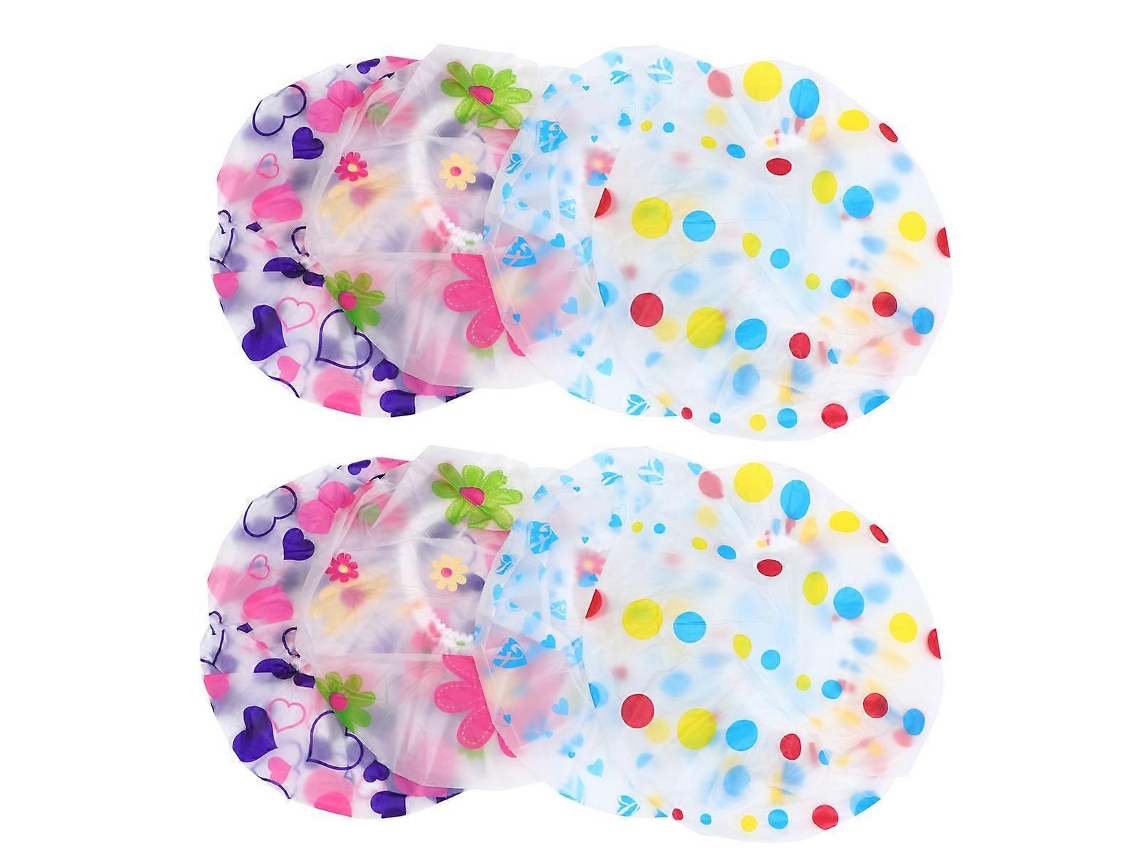 Touca De Banho Estampada Com Renda, Touca De Chuveiro Impermeável Para Cabelo, 20 Unidades