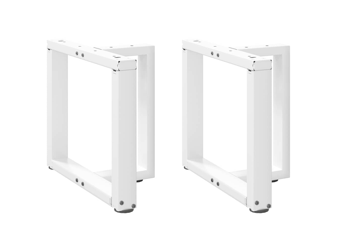Vidaxl Pés Para Mesa De Centro Em Forma De T, 2 Peças, Branco, 50x25x(42-43) Cm, Aço
