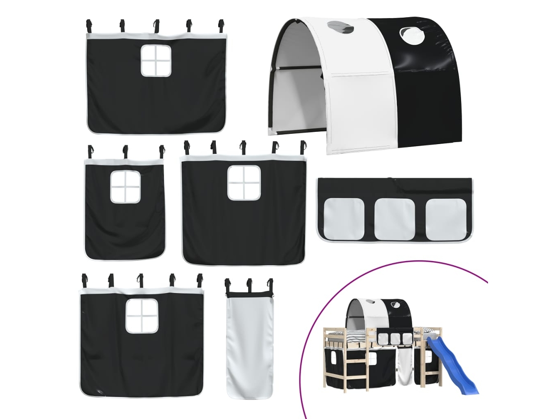 Curtain For Loft Bed, Curtains For Loft Bed Vidaxl Preto Poliéster (n/a)