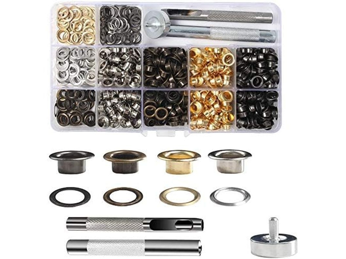 Kit de Objetos 400 em 4 Cores com 3 Ferramentas para DIY, Couro, Artesanato e Tecido S/MARCA