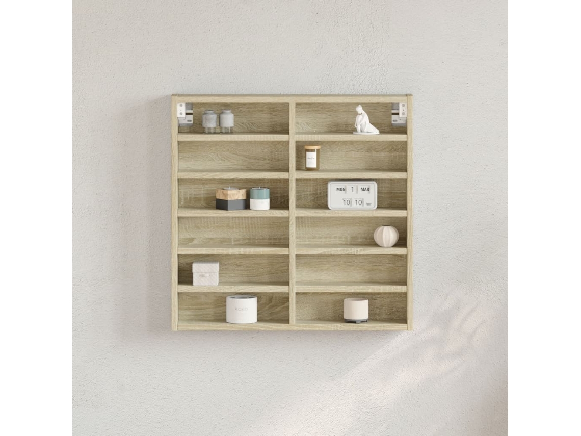 Vidaxl Armário Vitrine 60x8,5x58 Cm Derivados Madeira Carvalho Sonoma