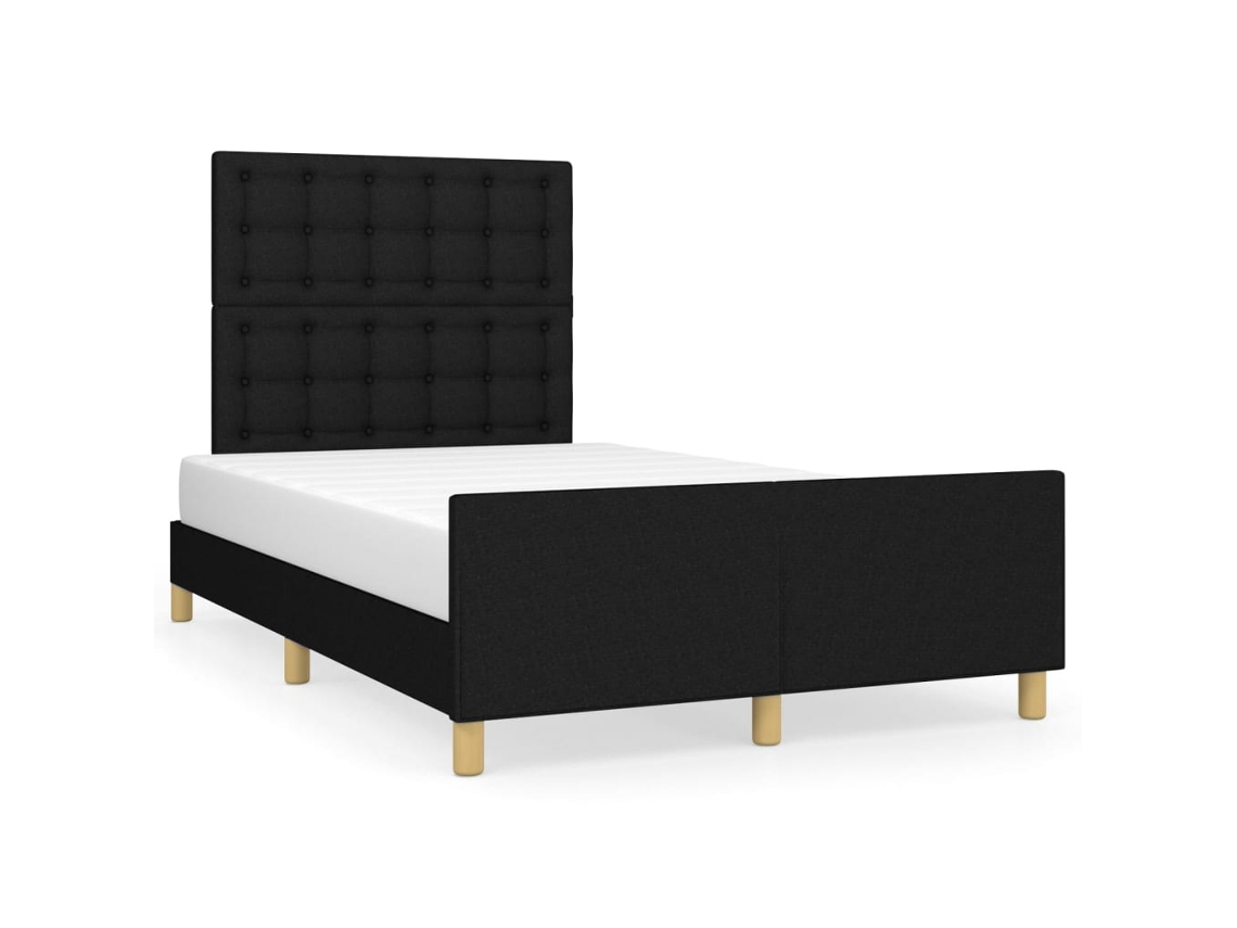 Bed Frame With Headboard, Bed Frames With Headboards Vidaxl Preto Tecido (120 X 200 Cm)