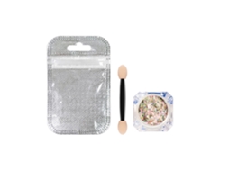 Polvo De Sombra De Ojos Highlight Cristal Brillante Colorido De Larga Duración Con Pincel Esponja