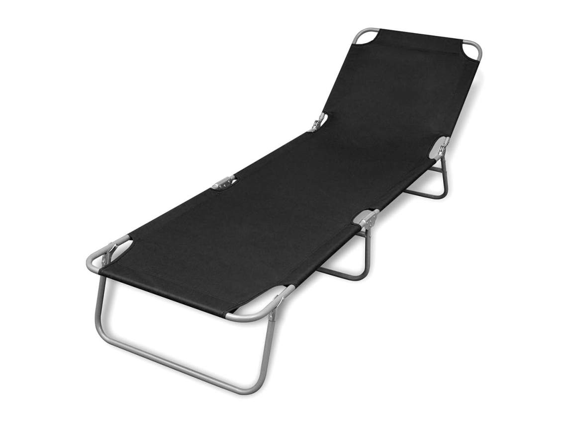 Sun Lounger, Sun Loungers Vidaxl Preto Tecido (n/a)