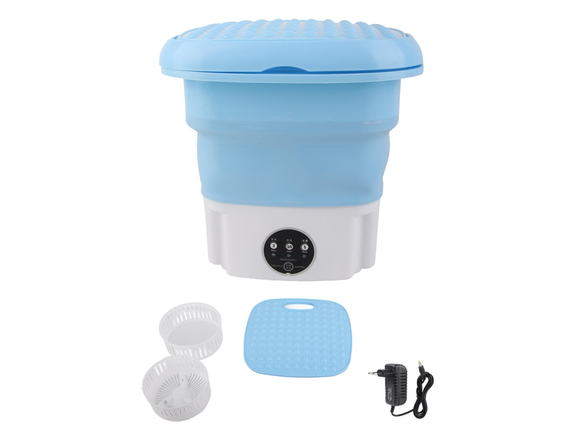 Máquina de Lavar Portátil Dobrável Mini para Calcinhas Meias Estudantes Apartamentos Camping 100 240v Azul Plug Eu | S/MARCA