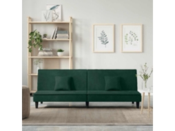 Vidaxl Sofá-cama Veludo Verde-escuro