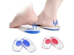 Conjunto De 2 Palmilhas De Silicone Para Calcanhar, Azul Transparente