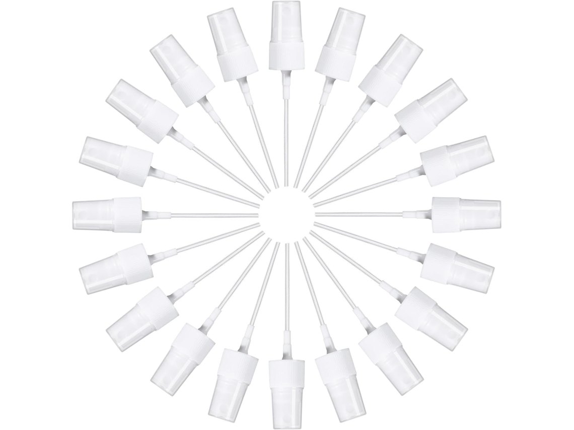 Pacote Com 20 Borrifadores De Perfume De Plástico Branco, Design Compacto.