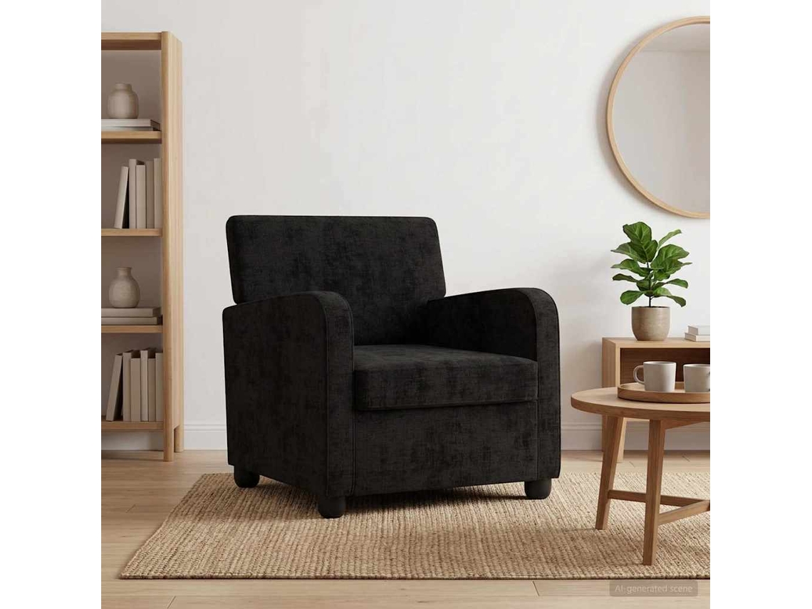 Vidaxl Poltrona Preto Chenille