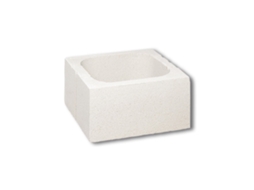 Peça De Pilar De Bloco De Concreto Liso Branco / 29x29x19 Cm / Peça
