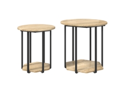 Conjunto 2 Mesas De Apoio Vidaxl Castanho Derivados De Madeira (50 X 50 X 50,5 Cm)
