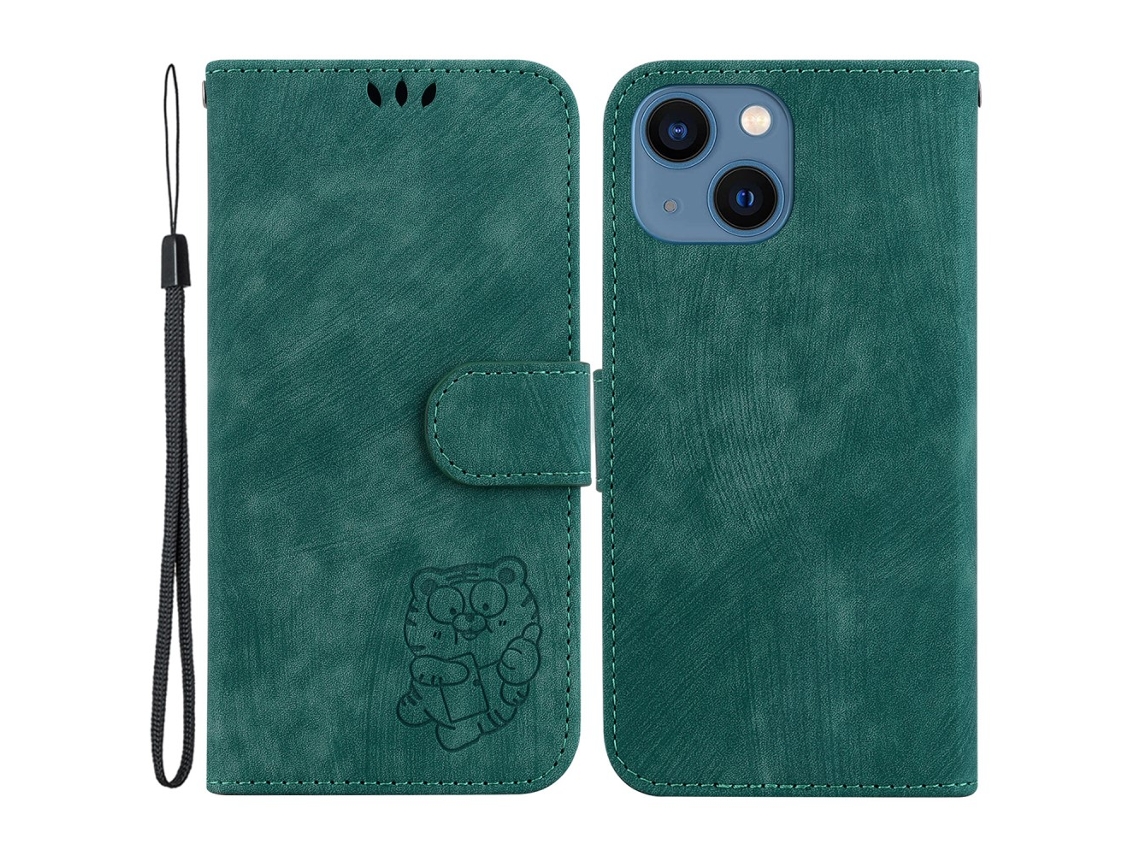 Capa Para Iphone 15 Plus Pele Sintética Verde