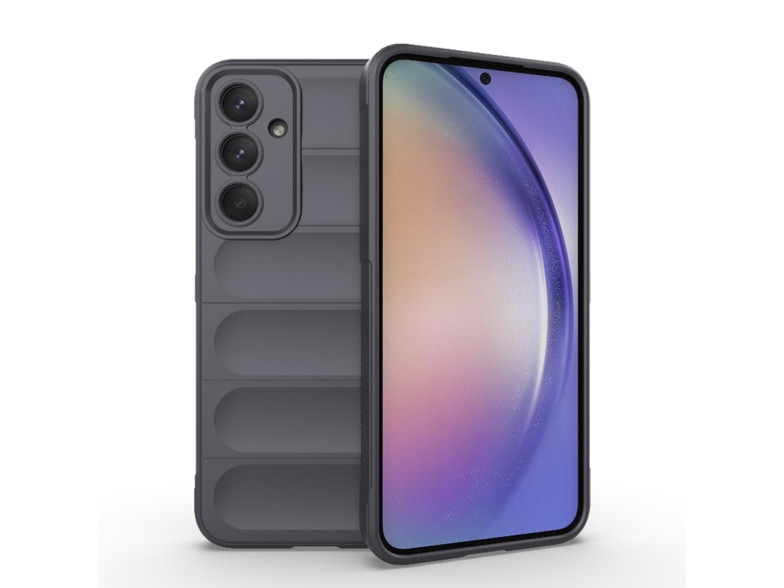 Capa Halinuia Para Samsung Galaxy A35 5g Magic Shield Tpu Flanela Cinzento Escuro (proteção Integral, Interior Em Flanela)