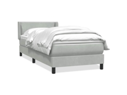 Cama com Molas/Colchão Veludo Cinzento Claro MAISON EXCLUSIVE (80x210 cm)