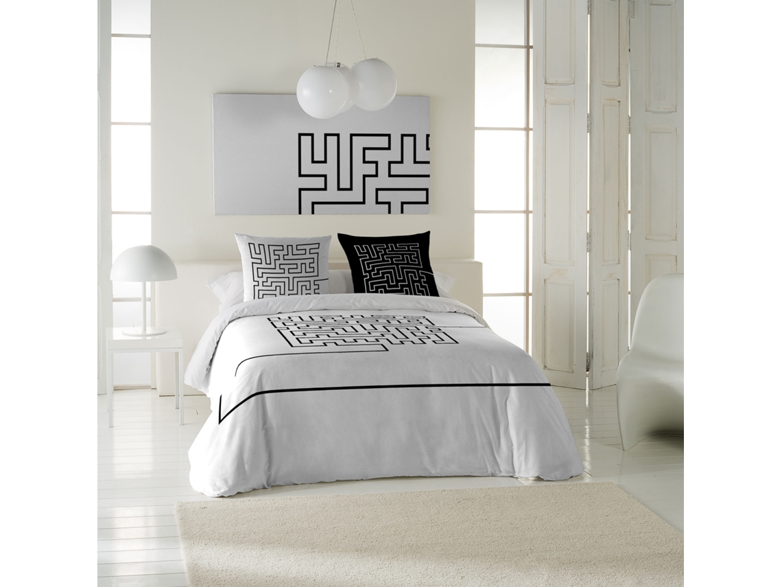 ICEHOME Capa de Edredão Estampada para Cama 180 Algodão Extra Macio Inclui 1 Ou 2 Fronhas Laberinth