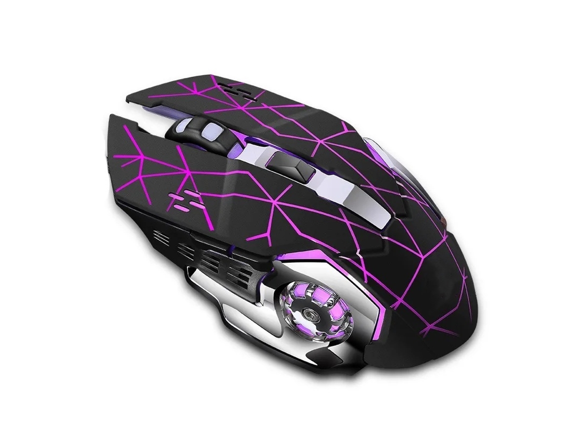 Rato Yizhood X8 Carregamento Sem Fio Gaming Mute Backlit Mecânico Óptico Acessórios De Computador Para Pc Laptop Preto Starshine
