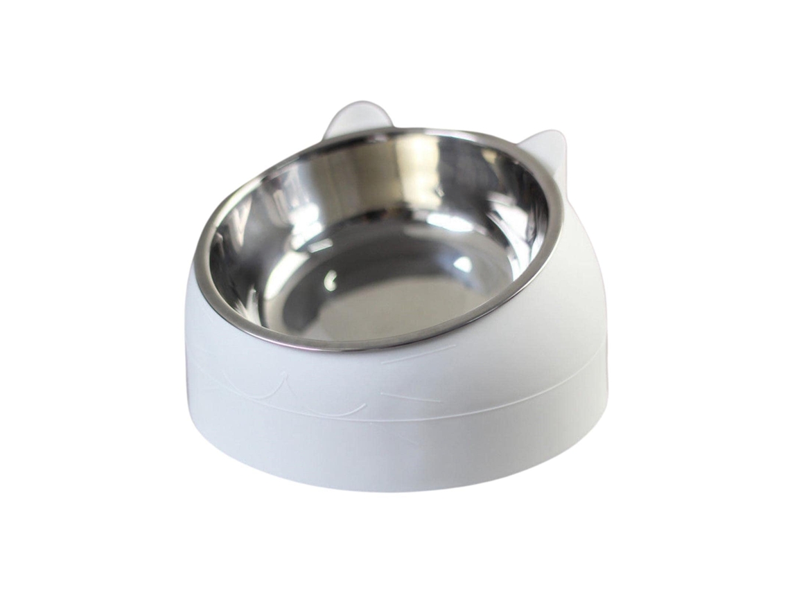 Comedouro Elevado para Animais de Estimação em Aço Inoxidável, com Tigela Única Antiderrapante para Cães e Gatos de Pequeno Porte AQUAFORGE